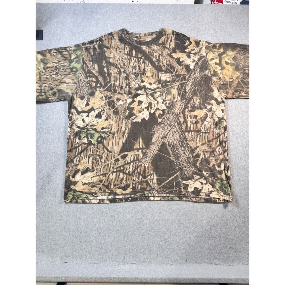 Mossy Oak Camo Classics T-Shirt Mens 3XL Brown Camouflage Pocket Tee Hunting